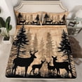 thumbnail image 2 of Homewish Deer Family Animal Full Size Sheets for Adult, Jungle Wildlife Bed Sheets, Rustic Farmhouse Sheet Sets, Breathable Home Decor, 4 Pieces, 2 of 7