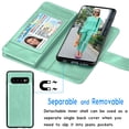 thumbnail image 4 of Galaxy S10 Plus Case, Samsung S10 Plus Wallet Case, S10+ PU Leather Case, Tekcoo Luxury Cash Credit Card Slots Holder Carrying Folio Flip Cover [Detachable Magnetic Hard Case] Kickstand -Turquoise, 4 of 7