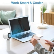 Arctic Air Cool Touch - Portable Handheld Fan, Mini USB Rechargeable, Compact & Lightweight, 4-Speed Adjustable, Battery-Powered, Quiet & Perfect for Travel & Outdoor, White Color, AACTFW-MC12/4