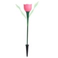 thumbnail image 4 of Luces LED solares para jardín con forma de tulipán, impermeables, de color rosa, para decoración de exteriores, paquete de 4, 4 of 8