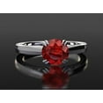 thumbnail image 5 of 925 Sterling Silver Ring Ruby Solitaire Engagement Rings Round Cut Ruby Wedding Ring, 5 of 5
