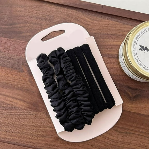1Set Cloth Hair Ties Scrunchie Ponytail Holder Black 138x80x13mm for Women Daily Wear Sports Casual Use