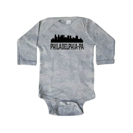 

Inktastic Philadelphia Pennsylvania City Skyline Gift Baby Boy or Baby Girl Long Sleeve Bodysuit
