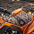 thumbnail image 4 of Uorisanigo ATV Seat Covers, Brown Aztec Print Motorcycle Passenger Seat Cushion Cover Compatible with Sportsman Rancher Polaris Sportsman Foreman Scrambler Kodiak Most ATV, 4 of 7
