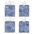 thumbnail image 2 of Funda para caja de pañuelos de cuero con puntadas cuadradas: soporte para papel de seda con cinturón inferior, funda estética con forma de cubo para pañuelos faciales, moderna y decorativa para baño,, 2 of 8