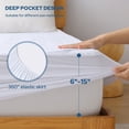 thumbnail image 3 of BEDLORE Waterproof Mattress Protector Full Size, Breathable Soft Mattress Pad with Deep Pocket fits 6-15 inch, White, Machine Washable, 3 of 7