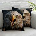 thumbnail image 3 of Orinice Bald Eagle Moon Night Graphic Decorative Cushion Throw Pillow Cover Home Couch Living Room Bed Sofa 12x12in, 3 of 5