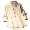 thumbnail image 2 of Camisa Informal de Moda para Mujer, con Botones, Cuello , Blusas Holgadas y Regulares, Blusas de Otoño Albaricoque XXL, 2 of 7