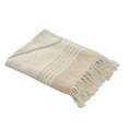 thumbnail image 2 of Birch Harbor Beige Coastal Diamond Striped Cotton Throw Blanket, 50" x 60", 2 of 11