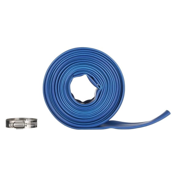 Pool Backwash Hose 25ft - 1-1/2" Vinyl Filter Drain Hose with Clamp