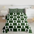 thumbnail image 2 of Feelyou Green Christmas Tree Full Size Comforter Sets, Square Plaid Buffalo Bedding Comforter Set, Teens Boys Girls Kids Reversible Bedding Sets, Ultra Soft Home Decor, 3pcs, 2 of 8