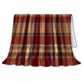 thumbnail image 2 of Classic Autumn Tartan Plaid autumn celebration Pumpkin Bat Silhouettes, Warm Flannel Blanket for Living Room and Reading Nook, Festive autumn celebration Scene, Art Lovers autumn celebration Gift, 2 of 9