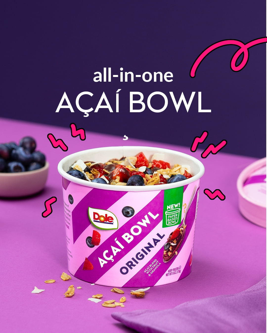 Dole Acai Original Frozen Smoothie Bowl, 6 oz