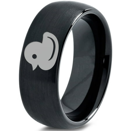 Zealot Jewelry Tungsten Rubber Ducky Duck Band Ring 8mm Men