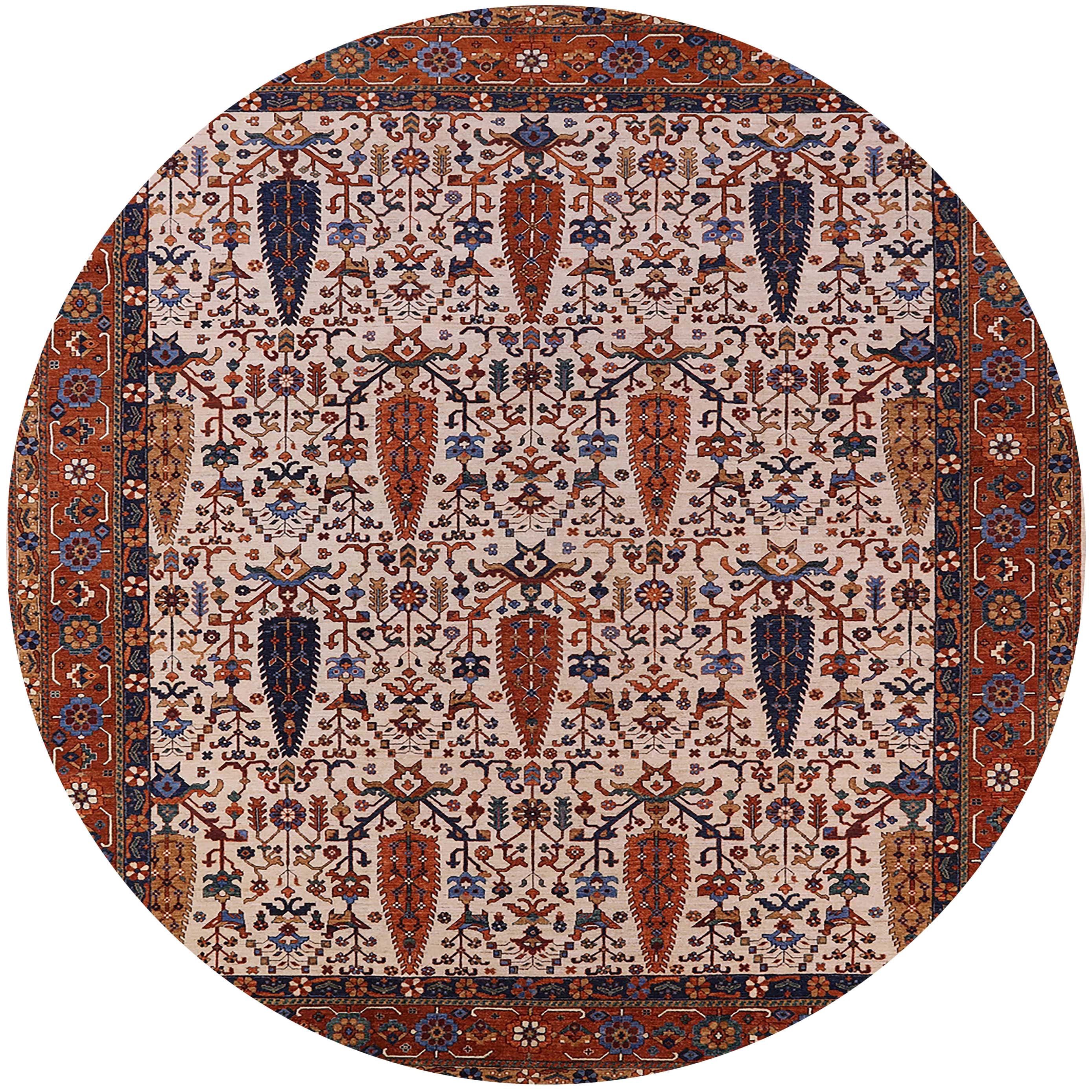 Round Rug Camel Ahgly Company Indoor Round Mid-Century Modern Camel Brown Oriental Area ...