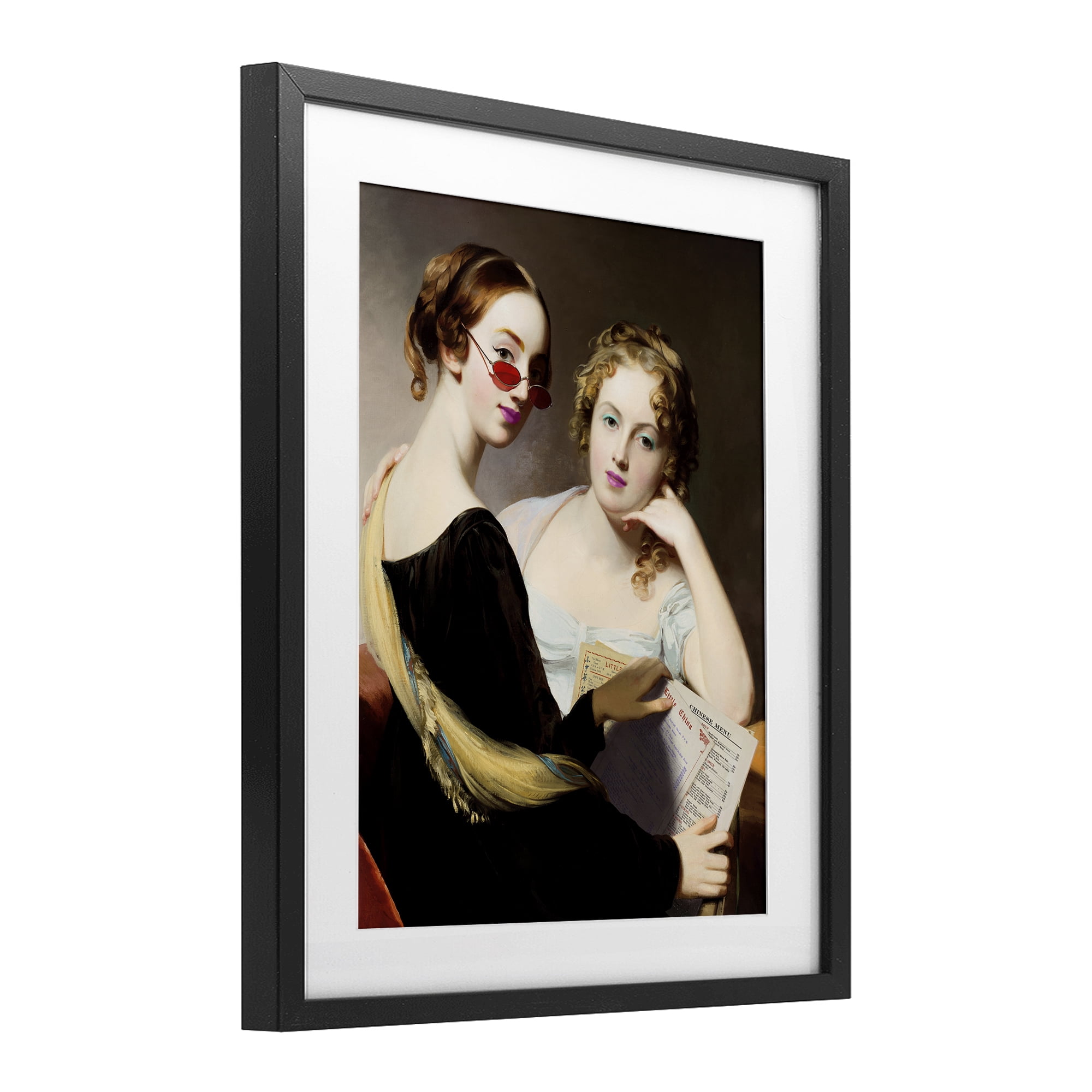 Stupell Industries Vintage Ladies Ordering Takeout Black Framed Print Under Glass, design by Wild Apple Portfolio
