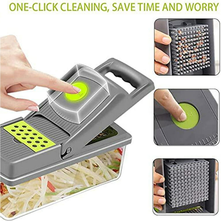 Paddsun 12 in 1 Vegetable Chopper Spiralizer Mandolin Slicer Grater with  Container 