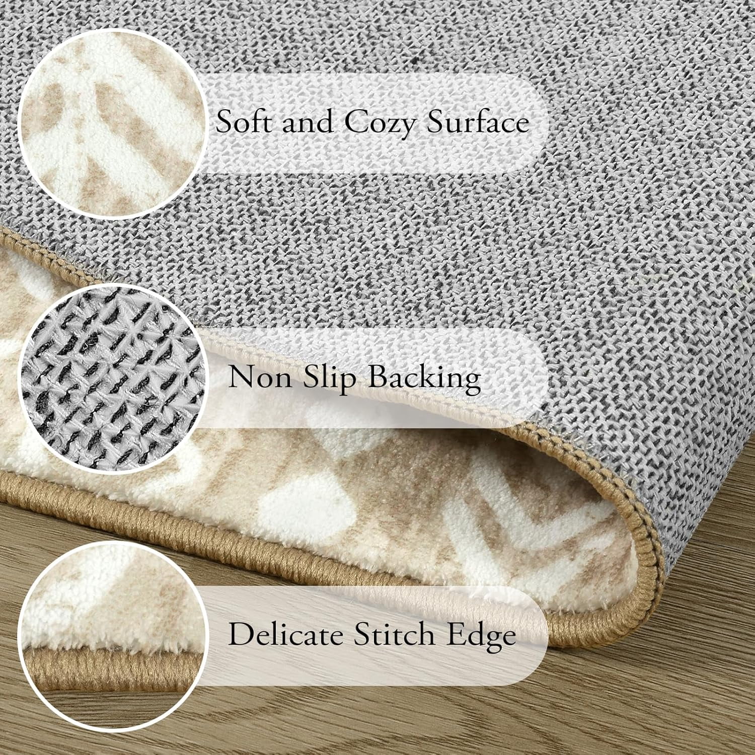 Moynesa 2'x3' Moroccan Entryway Rug,Khaki Boho Rugs for Entryway Non-Slip Washable Small Area Rug,Farmhouse Soft Geometric Kitchen Rug Low-Pile Indoor Door Mat Throw Rugs for Entrance Front Door