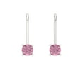 thumbnail image 3 of Clara Pucci 0.5Ct Pink Round Cut VVS1 Lever Back Drop Dangle 18k Solid hypoallergenic Gold Designer Earrings For April, 3 of 7
