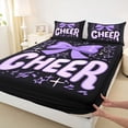 thumbnail image 4 of Erosebridal Cheerleader Bow Tie Full Size Sheets 4-Piece for Teens,Girls Gymnastics Cheer Team Bed Sheets,Luxury Bedroom Decor, 4 of 5