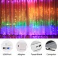 thumbnail image 3 of Labymos 10 X 9FT 280LEDs Rainbow Curtain String Lights Colorful Curtain Fairy Lights Christmas Decorative, 3 of 8