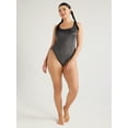 thumbnail image 3 of No Boundaries Juniors’ Lurex One Piece Tank Swimsuit with Scooped Back, Sizes S-XL, 3 of 6