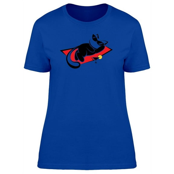 Cat Caricature On Vacations T-Shirt Women -Image by Shutterstock, Female XX-Large
