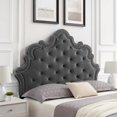 thumbnail image 1 of Modway Arabella Button-Tufted Performance Velvet Twin Headboard in Charcoal, 1 of 9