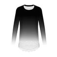 thumbnail image 6 of DxhmoneyHX Girls Tunic Tops Casual Basic Loose T-Shirt Soft Lace Trim Swing Pullover High Low Hem Long Sleeve Crewneck Blouse Tees, 6 of 7