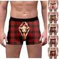 thumbnail image 2 of Christmas Boxer Briefs for Men Breathable and Comfortable Santa Shorts Snowman Reindeer Graphic Holiday Shorts Men's Fashion, B07 Red, Size XXL, 2 of 6