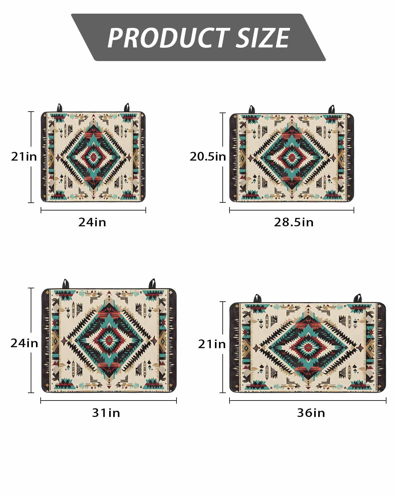 Stove Top Covers for Electric Stove, Boho Red Teal Brown Glass Stovetop Cover Protector, Southwestern Country Geometric Induction Cooktop Protector Oven Mat for Kitchen Countertop 24"x21"