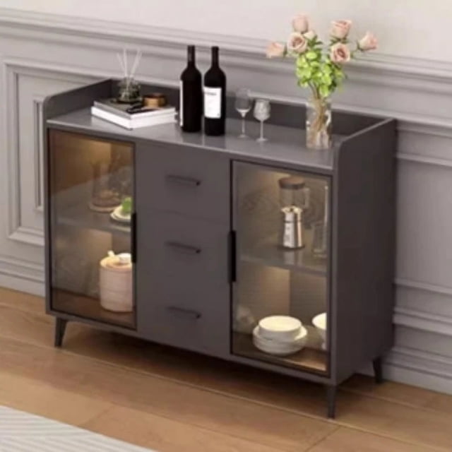 Display Cabinet Sideboard Storage Dining Room Pantry Wood Sideboard Kitchen Shelves Muebles Para Cocina Home Furniture YN50SB My Lux Decor Round