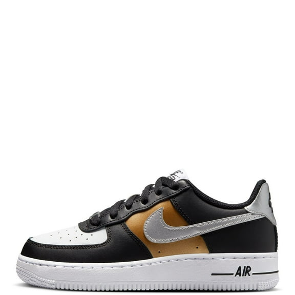 Big Kid's Nike Force 1 BG Black/Metallic Silver-White (HV0937 010) - 4.5