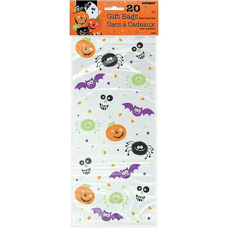 Halloween Bag Crafts - Spooky Smiles Halloween Cellophane Bags, 11 x 5 in, 20ct