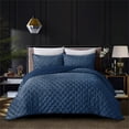 thumbnail image 4 of Posh Living Safiya Velvet 3pc King/California King Comforter Set Navy, 4 of 6