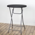 thumbnail image 2 of BalsaCircle Black Fitted Spandex Cocktail Table Top Stretch Cover Catering Table Linens, 2 of 6