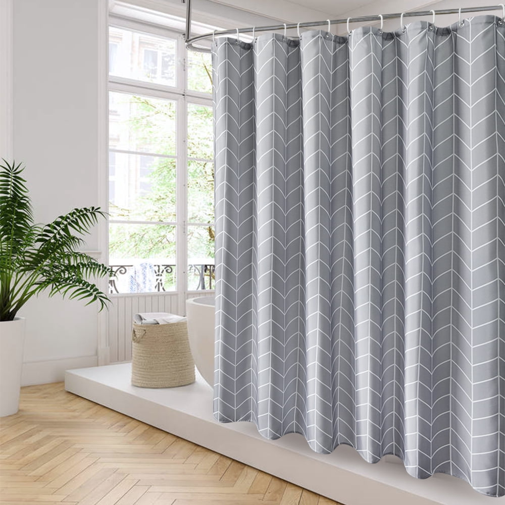 Hotel Luxury Details about   EurCross 78inch Long Shower Curtain Gray Waffle Weave Fabric Thick 