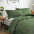 thumbnail image 3 of 5 Piece Luxury Thicker Pattern Comforter Set, 800 TC, 100% Egyptian Cotton, Twin/Twin XL Size Moss Solid Color, 3 of 6