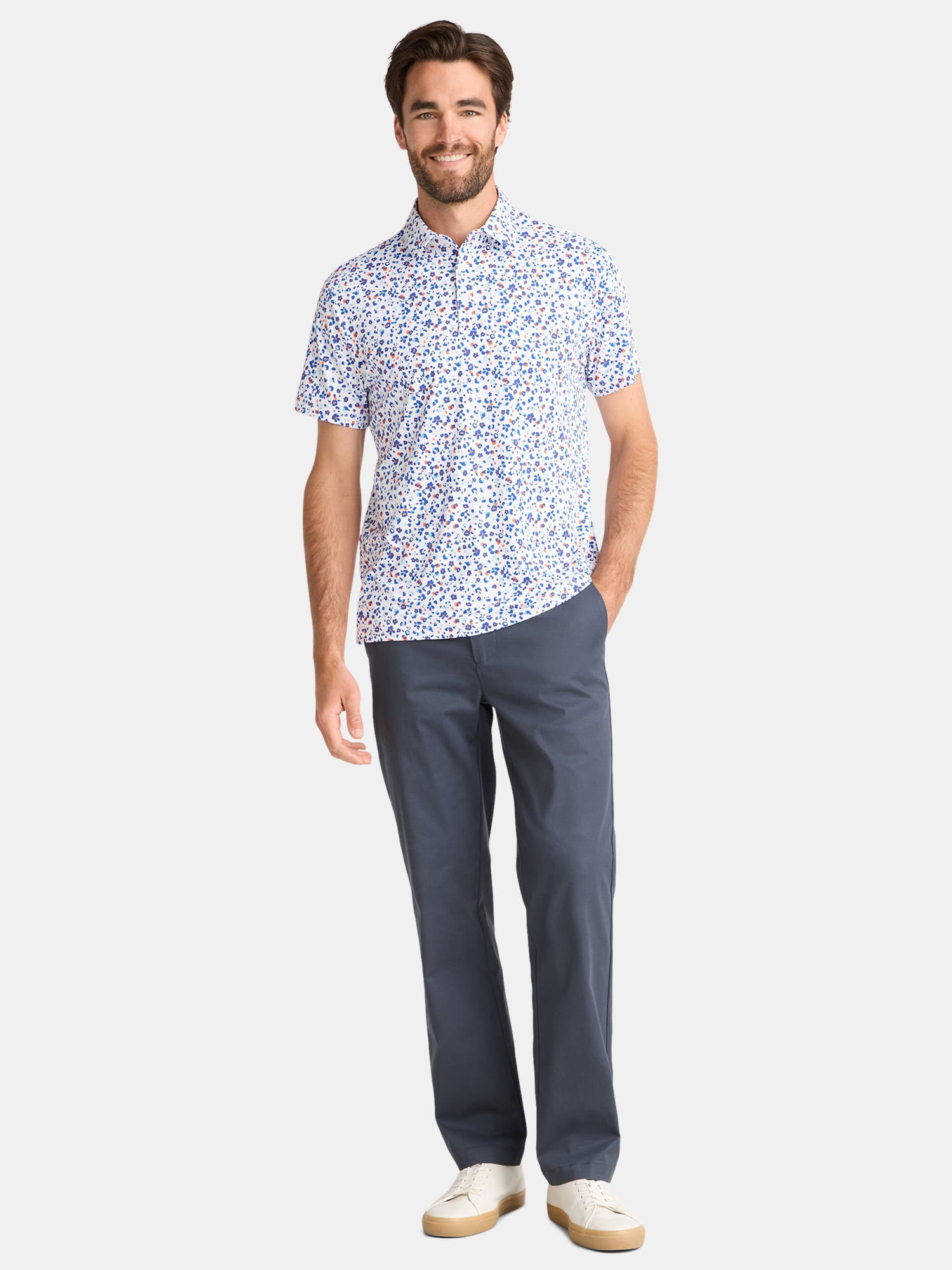 Birdie Bound Men's and Big Men's Novelty Print Golf Polo Shirt, Sizes XS-4XLT