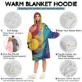 thumbnail image 5 of Colorful Abstract Pattern Wearable Oversized Blanket,Wearable Blanket Hoodie for Adults,Cozy Hooded Blankets with Super Pockets,Super Warm Fuzzy Pullover for Women & Men, 5 of 6