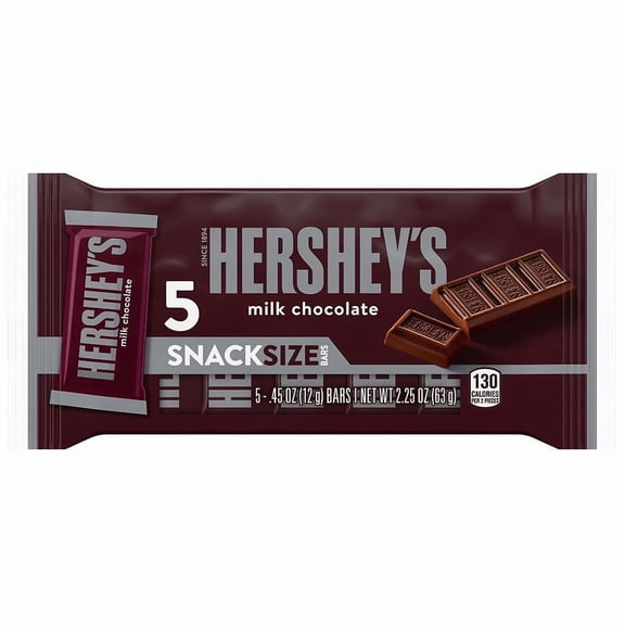 Hershey's Milk Chocolate Snack Size Bars Milk Chocolate0.45oz x 5 pack