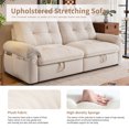 thumbnail image 5 of avobird 77.2'' Pull Out Sofa Bed, Pre-Assembled Sleeper Sofa Bed with USB Charging Ports and Side Pocket, 3 in 1 Velvet Sofa for Living Room, Beige, 5 of 8