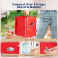 thumbnail image 6 of AOEYU 4L Mini Fridge with Clear Window, Portable Cooler & Warmer for Skincare, Drinks, Bedroom & Car, Holds 6 Cans, Freon-Free & Eco-Friendly, Red, 6 of 14