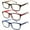 Brown Red Blue, variant on 3 Pairs of Black Retro Rectangle Bifocal Reading Glasses 1.00-4.00 for men womenClassic Presbyopic Glasses Spring Hinge Readers 1.00-4.00 Strength ,Brown Black Blue,+1.75 strength