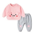 thumbnail image 3 of Esaierr 2PCS Baby Boys Girls Cartoon Pullover Sweatshirt Sweat Pants Outfit , Infants Crewneck Elastic Sweatsuit Casual Pants Spring Fall Set for 2-24 Months, 3 of 9