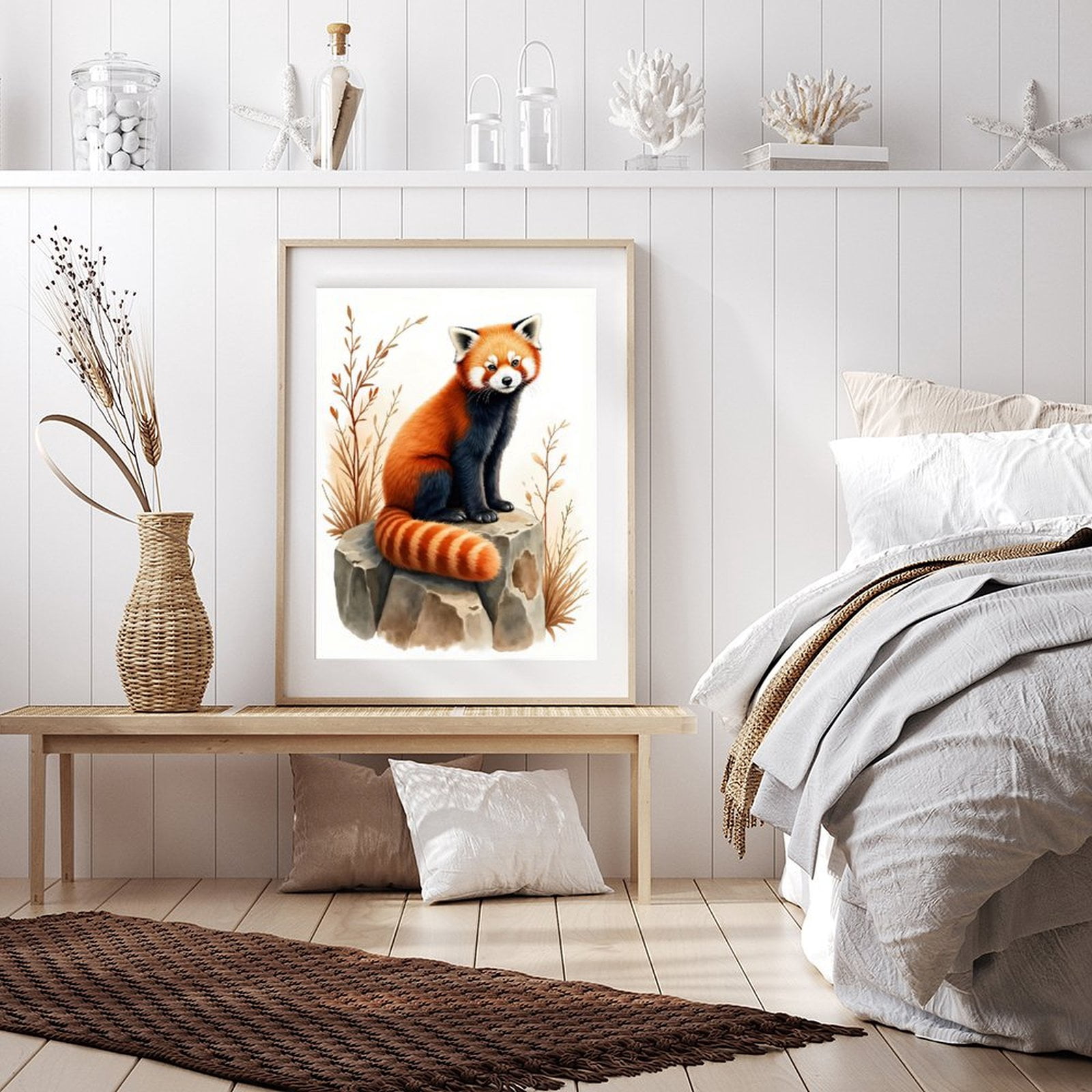 Diamond Art Kit for Adults, Red Panda On Rock With Foliage Diamond Painting for Adults Beginners, DIY Diamond Art Painting Kits, 5D Diamond Painting Crafts for Home Decor 12x16 Frameless