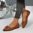 thumbnail image 6 of RuiJiao Women's Plus-Size Pointed-Toe Flats, Breathable Woven Fabric, Comfortable Casual Shoes in Beige and Brown, 6 of 6