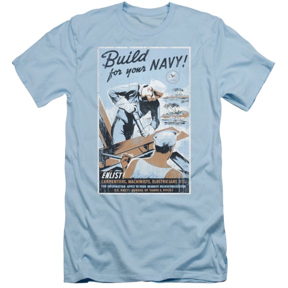 Navy Build Your Navy Adult 30/1 T-Shirt Light Blue