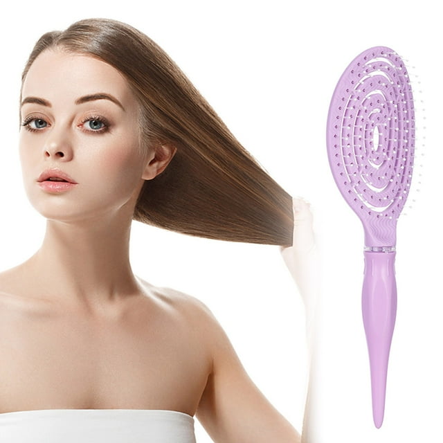 Peine ovalado hueco con forma de masaje, peine de punta afilada, resistente a altas temperaturas, transpirable con secador de pelo, peine para rizado, peine con ranuras