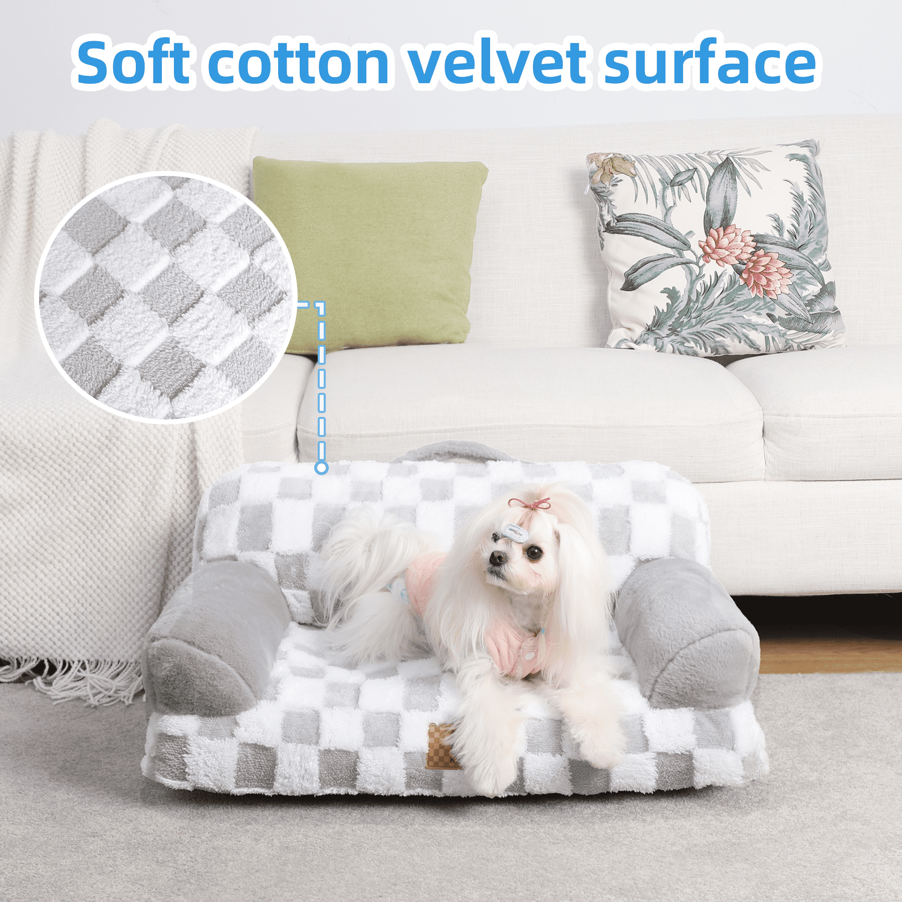 KSIIA 41in Pet Bed for Large Dog&Cat with Removable Washable Cover